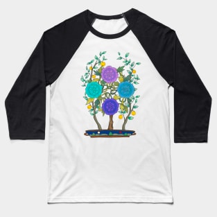 Minhwa: Peony and Citron Tree D Type Baseball T-Shirt